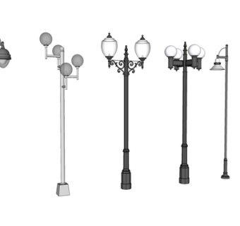 现代路灯组合su模型