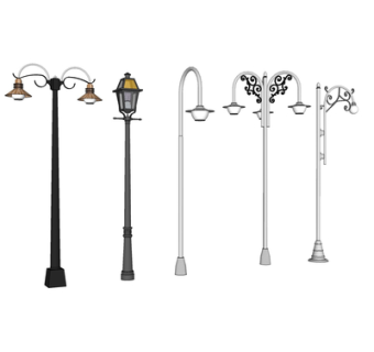 欧式路灯组合su模型