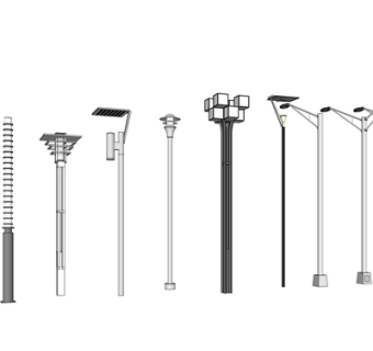 现代路灯组合su模型