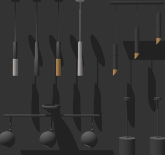 现代金属吊灯su模型