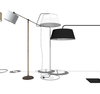 现代金属落地灯组合su模型