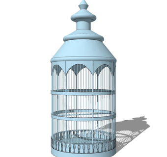 欧式金属鸟笼su模型