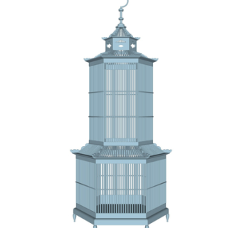 欧式金属鸟笼su模型