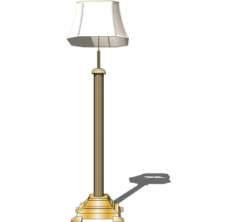 现代金属落地灯su模型