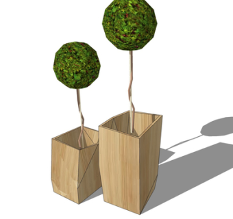 现代花瓶花卉su模型