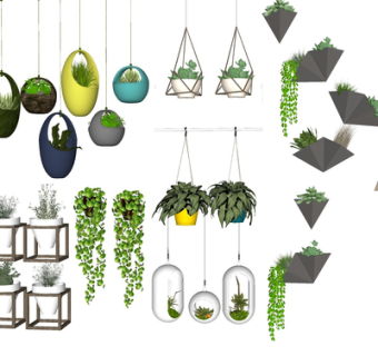 现代绿植盆栽su模型