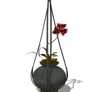 现代花瓶花卉su模型