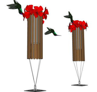 现代花瓶花卉su模型