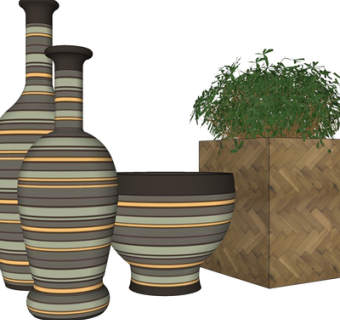 现代陶瓷花瓶su模型