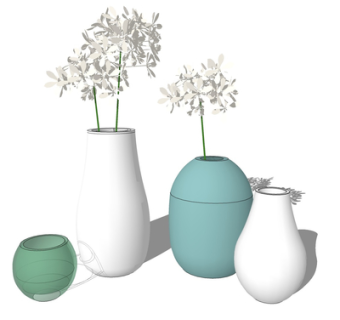 现代花瓶花卉su模型