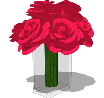 现代花瓶花卉su模型
