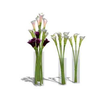 现代花瓶花卉su模型