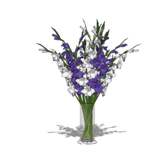 现代花瓶花卉su模型