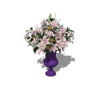 现代花瓶花卉su模型