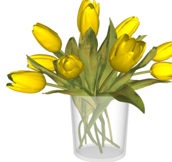 现代花瓶花卉su模型