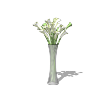 现代花瓶花卉su模型