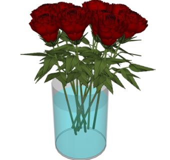 现代花瓶花卉su模型