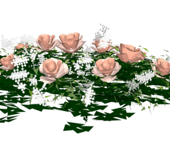 现代粉色玫瑰花su模型