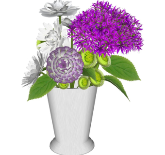 现代花瓶花卉su模型