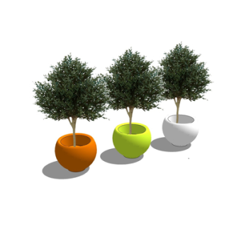 现代绿植盆栽su模型