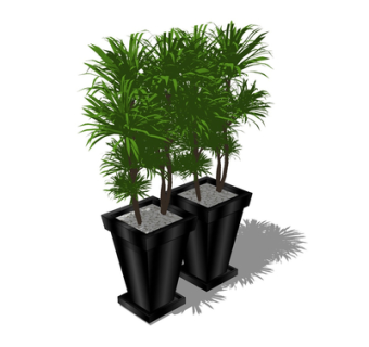 现代绿植盆栽su模型