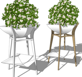 现代绿植盆栽su模型