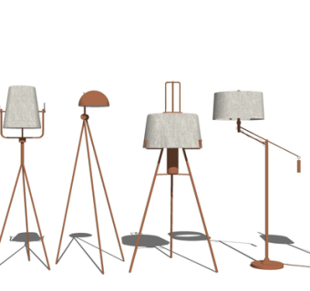 现代金属落地灯su模型