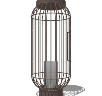 现代金属鸟笼su模型