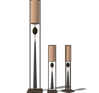 新中式落地灯组合su模型