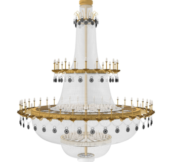 法式水晶吊灯su模型