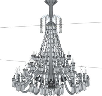 欧式水晶吊灯su模型