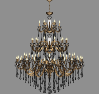 欧式金属吊灯su模型