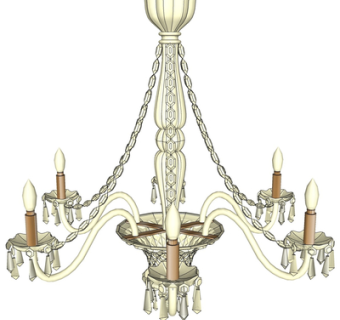 欧式烛台吊灯su模型