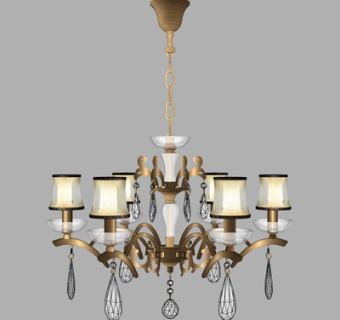 欧式水晶吊灯su模型