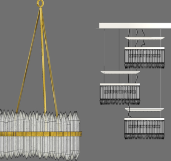 现代水晶吊灯su模型