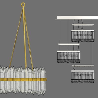 现代水晶吊灯su模型