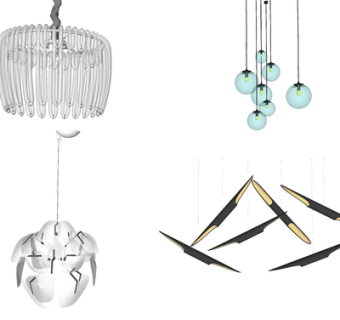 现代水晶吊灯su模型