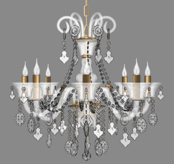欧式金属吊灯su模型