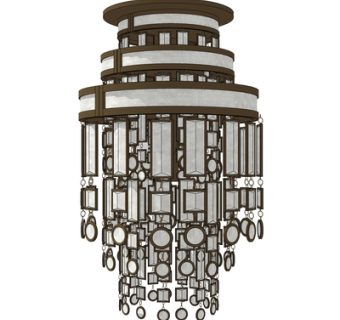 新中式水晶吊灯su模型