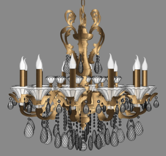 欧式烛台吊灯su模型
