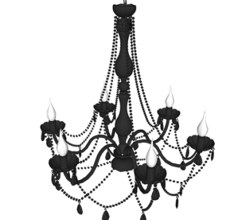 欧式烛台吊灯su模型