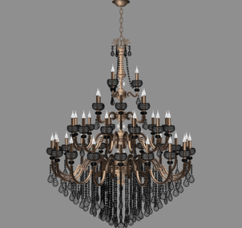 欧式烛台吊灯su模型