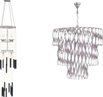 现代水晶吊灯su模型