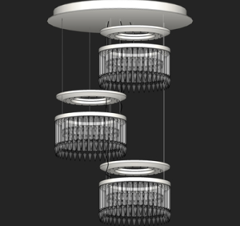 现代水晶吊灯su模型