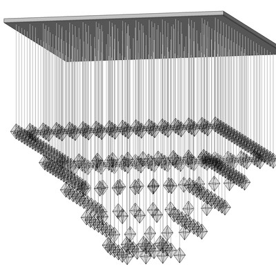 现代水晶吊灯su模型