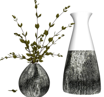 现代花瓶花卉su模型