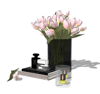 现代花瓶花卉su模型