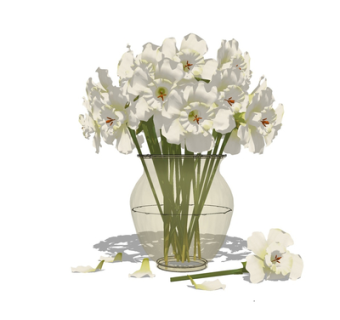 现代花瓶花卉su模型