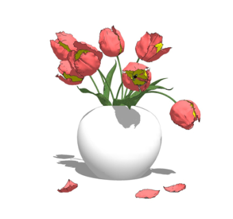 现代花瓶花卉su模型