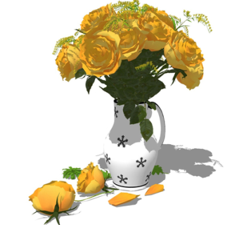 现代花瓶花卉su模型